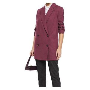 Sweater jacket coat blazer plum red button